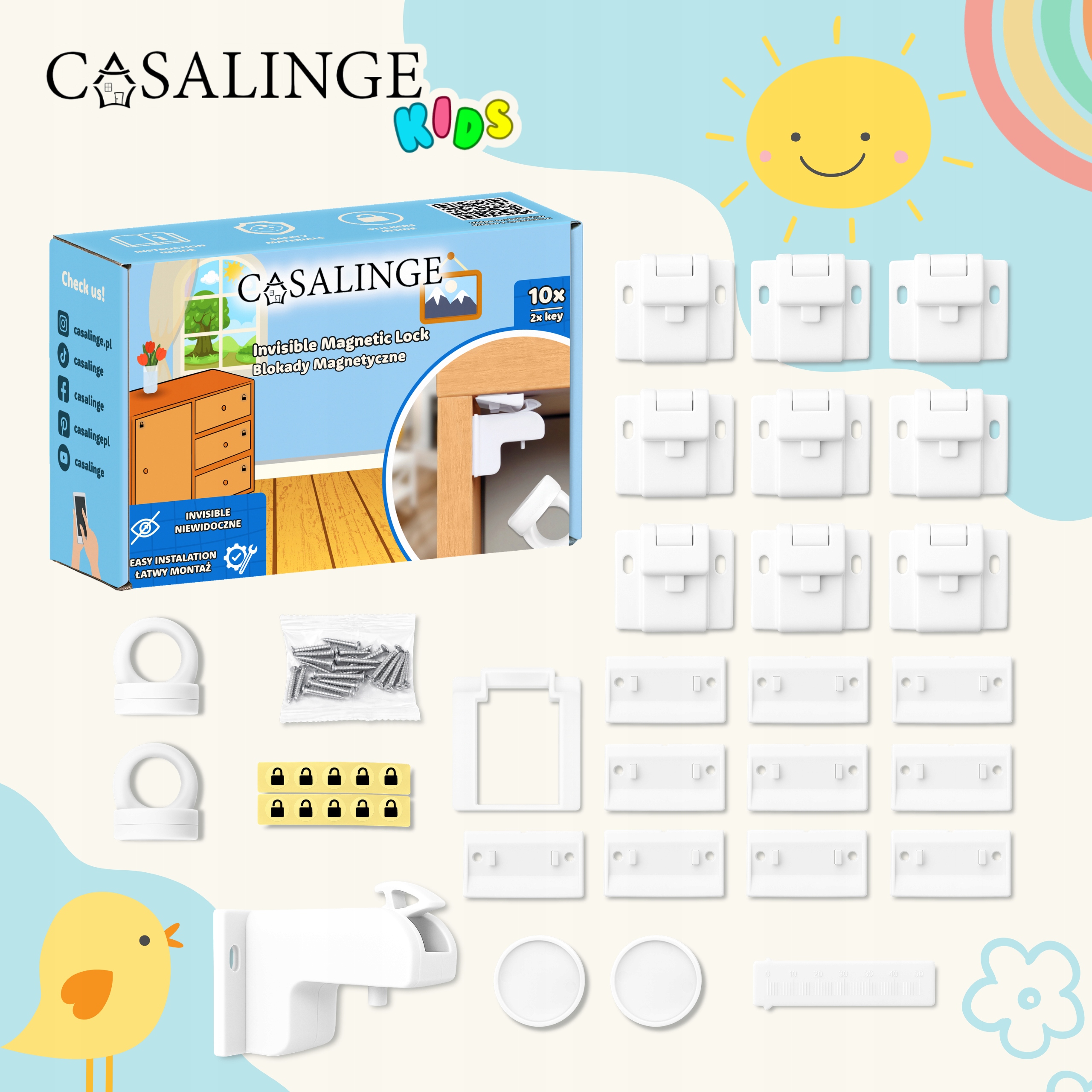 Casalinge magnetinė šafų blokada 10 vnt