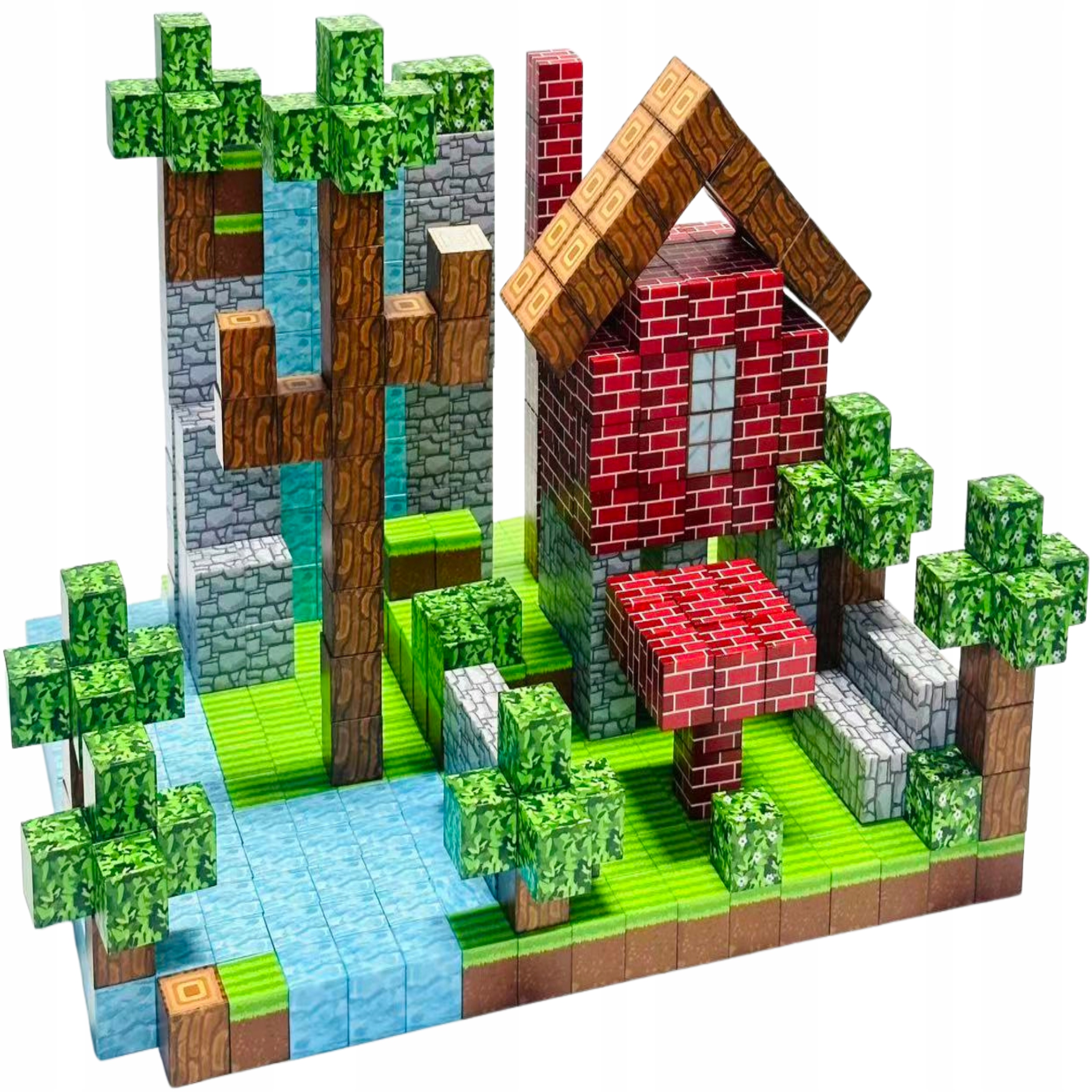MAGNETINIAI BLOKAI 501 EL KUBAS VAIKAMS + 6 PIXEL FIGURĖLIŲ RINKINYS