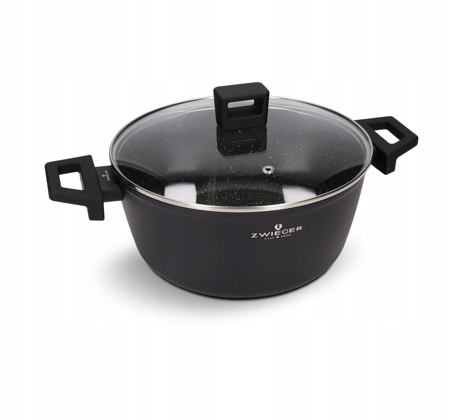 ZWIEGER FORTE PUODAS 4,5 L SU DANGIU 24 CM JUODAS INDUKCINIS ALUMINIUMAS