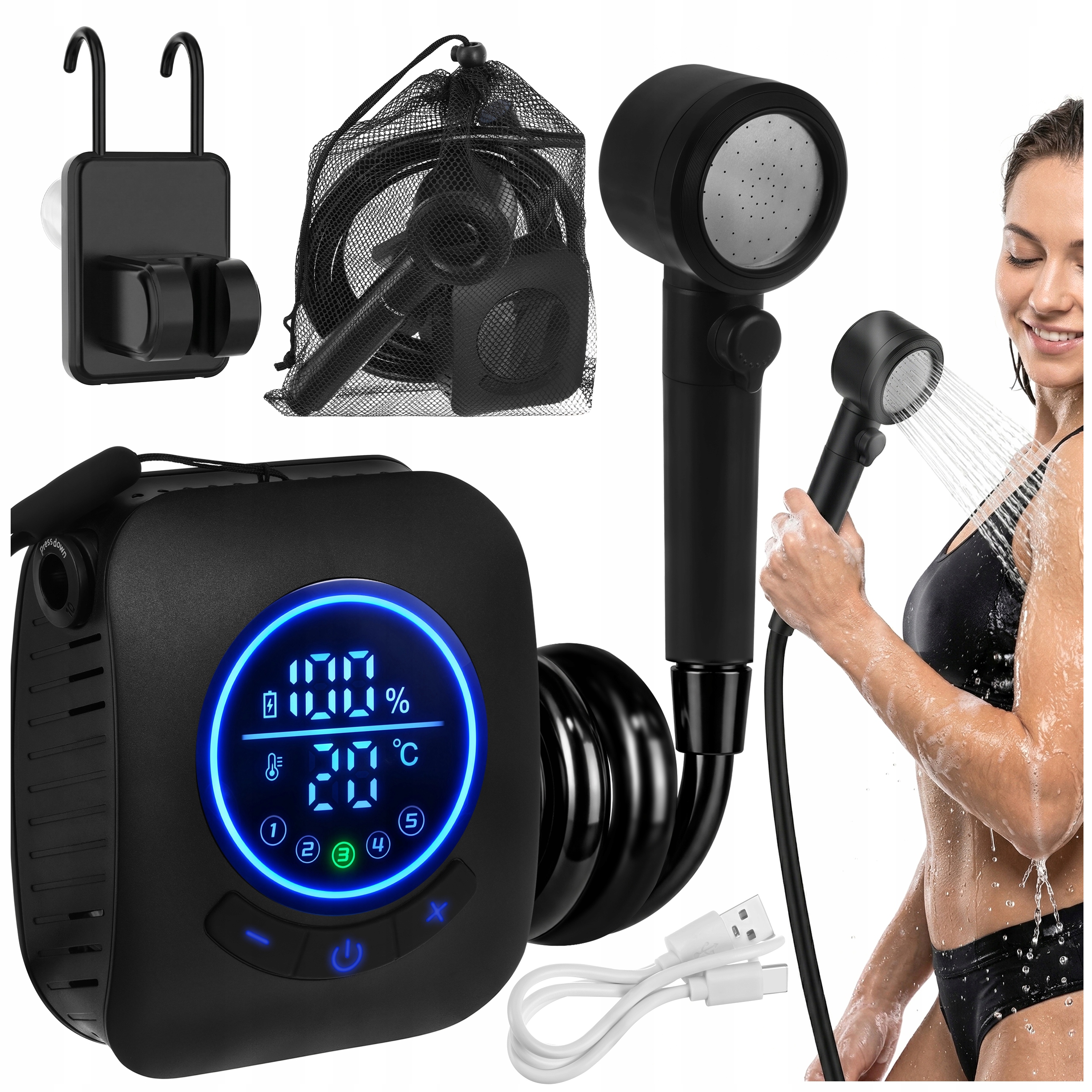 Trizand turističkas dušas 8000 mAh baterija