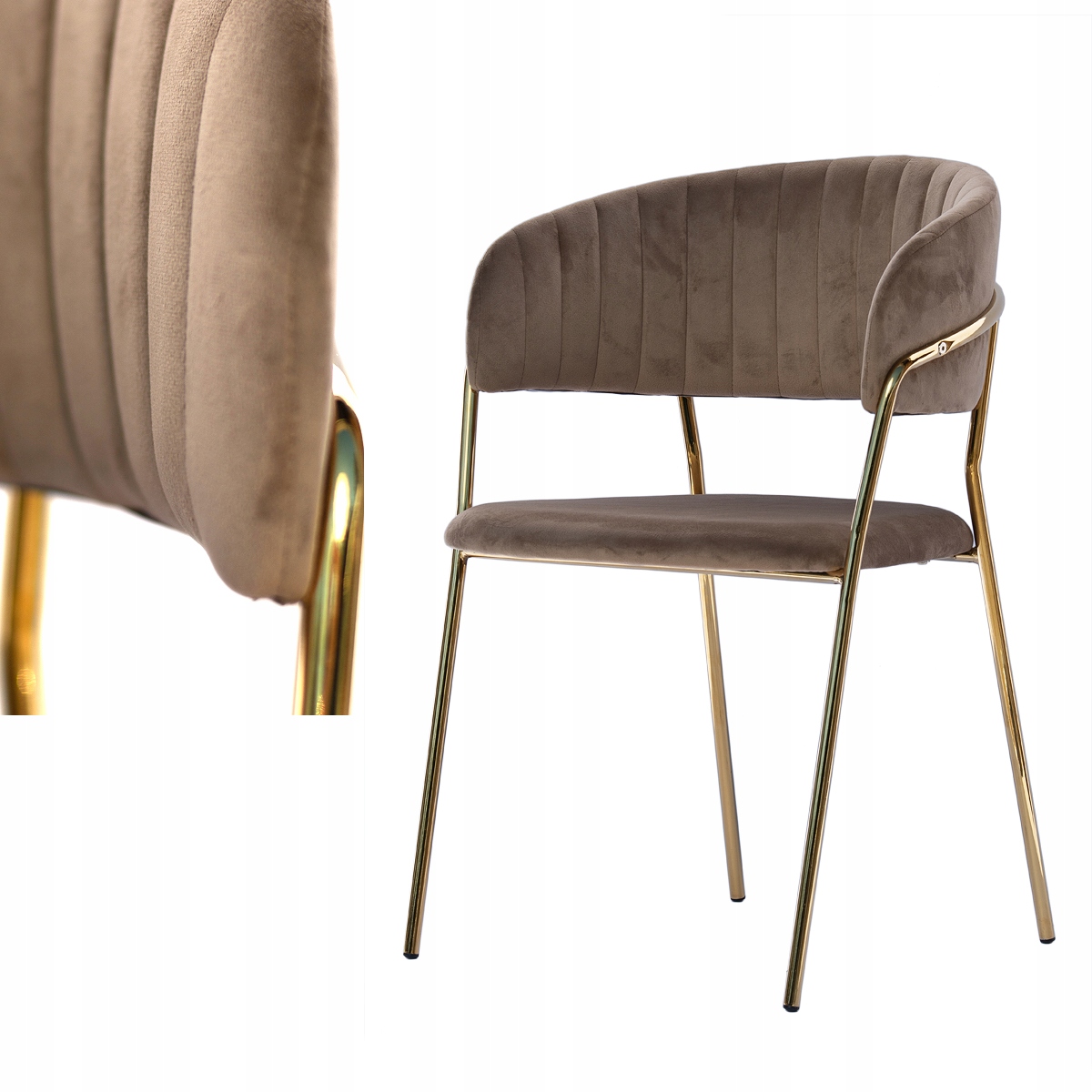 MODERN GLAMOUR CAPPUCCINO VELVET MINŠTA AKSOMINĖ VIRTUVĖS KĖDĖ