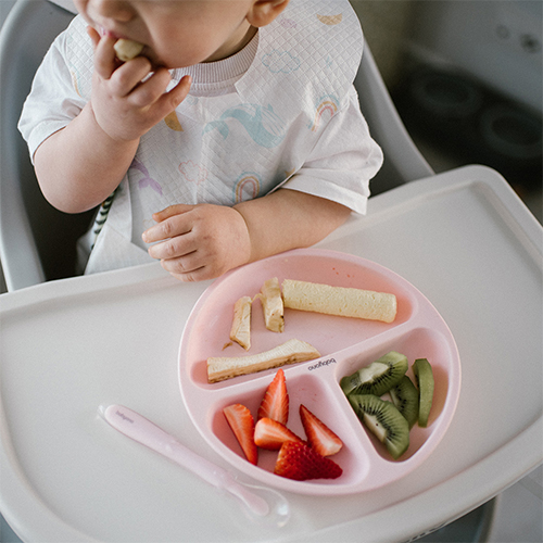 Babyono indų rinkinys lėkštutė šaukštas ir slibiuzis