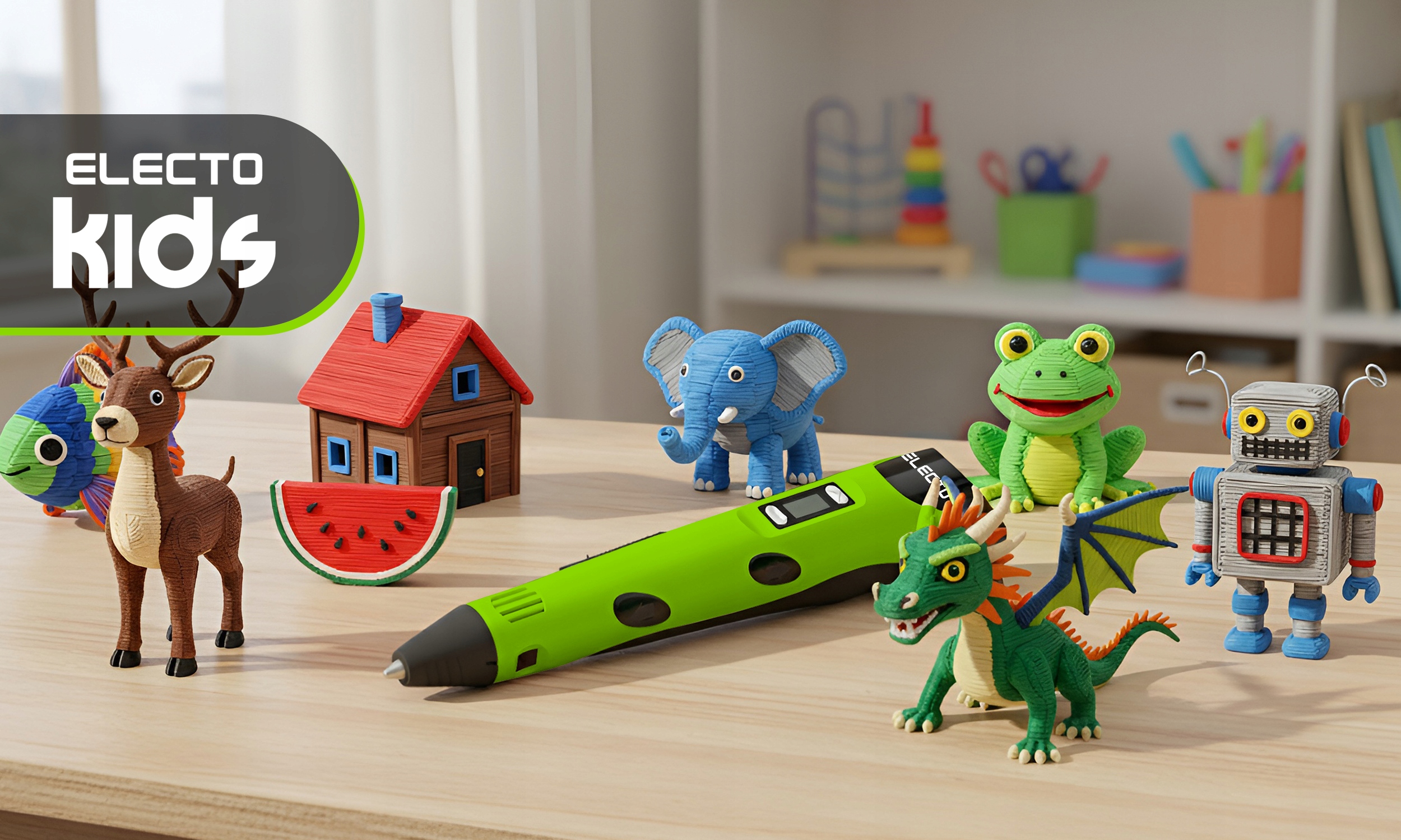3D RAŠIKLIŲ RINKINYS VAIKAMS 3D SPAUSDINTUVAS + KASETĖS 260 METRU + ŠABLONAI