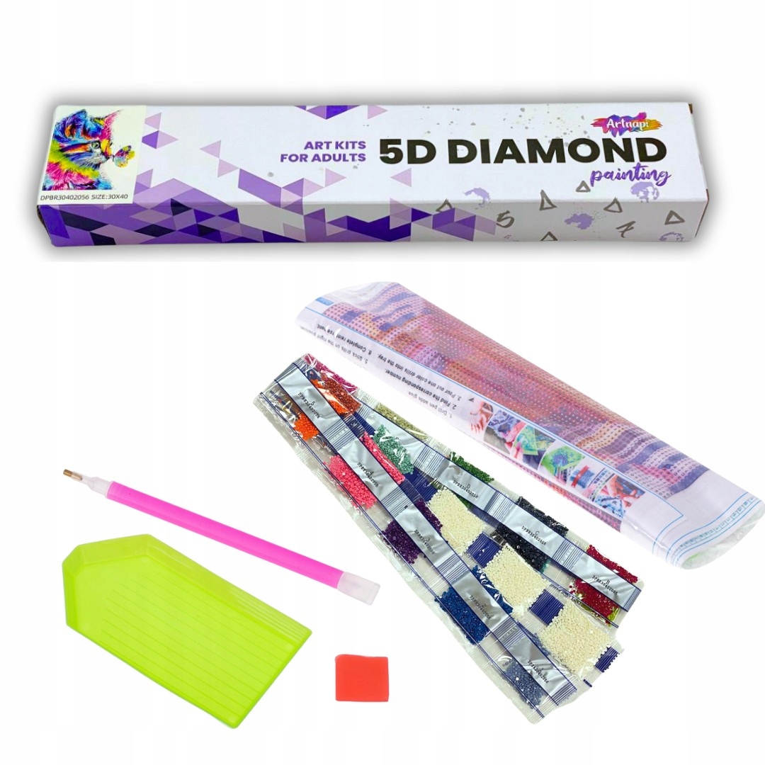 Deimantinė mozaika Vaikams Gyvūnai Katė DIAMOND SIUVINĖJIMAS Deimantas 5D