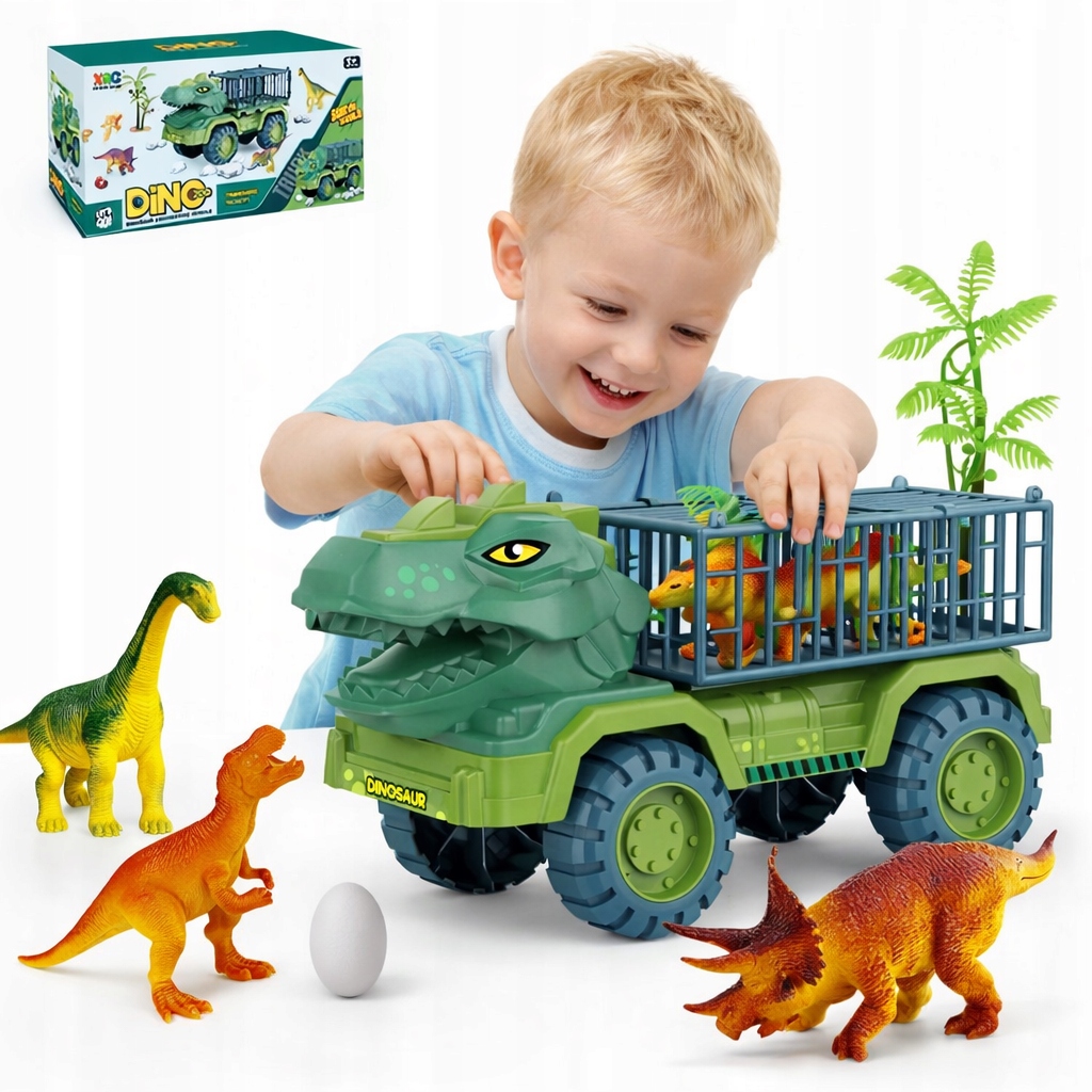 MALLE sunkvežimis su dinozaurais figurėlės rinkinys