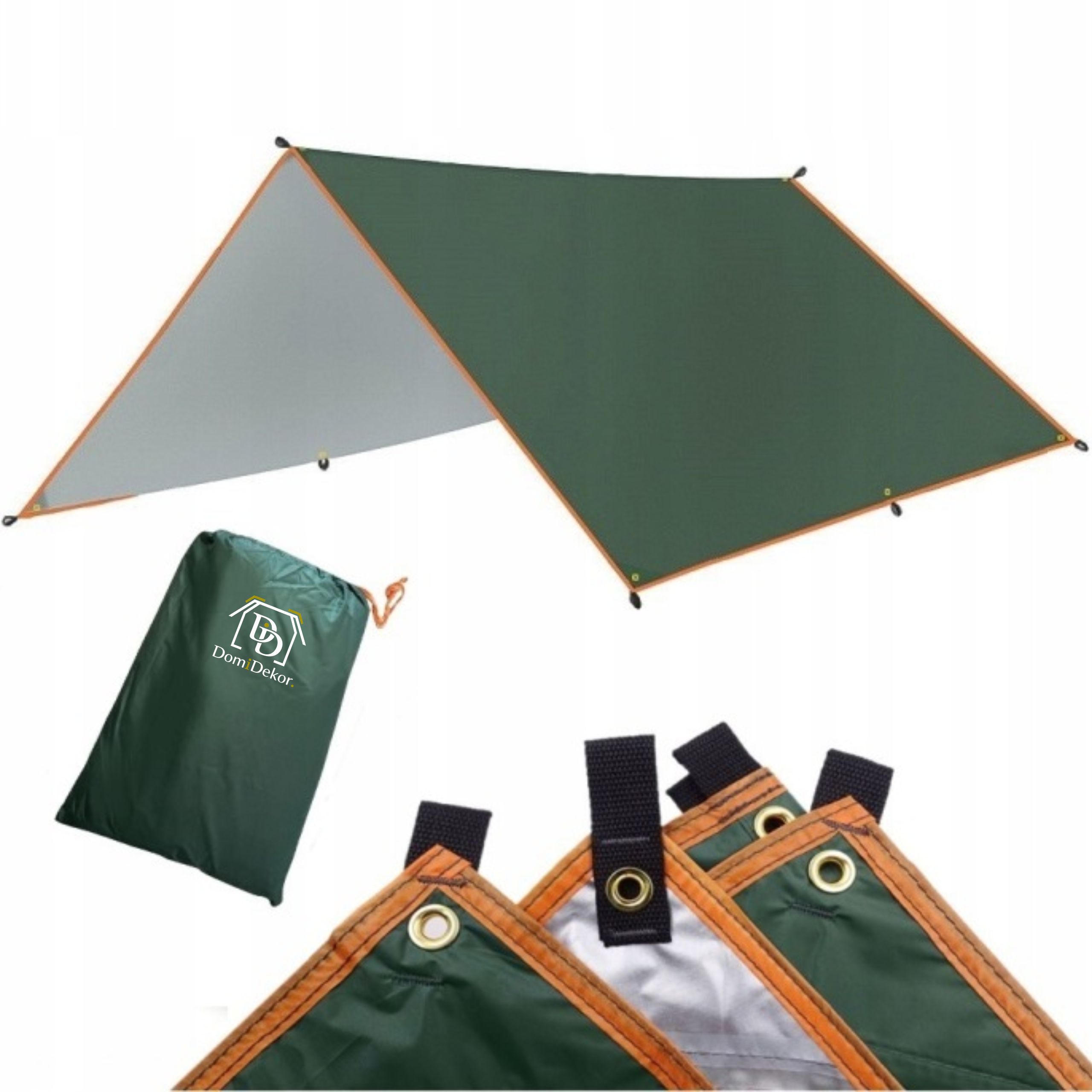TARP vandeniui atsparūs TERMINIAI KEMPINGŲ LAKŠTAI 3X3 m SAULĖS BURĖ