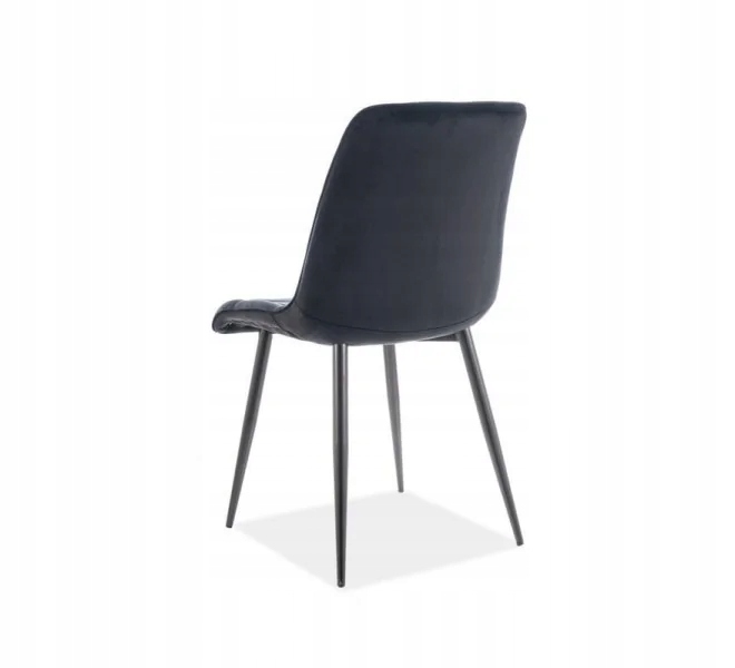 Minkšta aksominė kėdė valgomajam, virtuvei, svetainei, CHIC VELVET, juoda