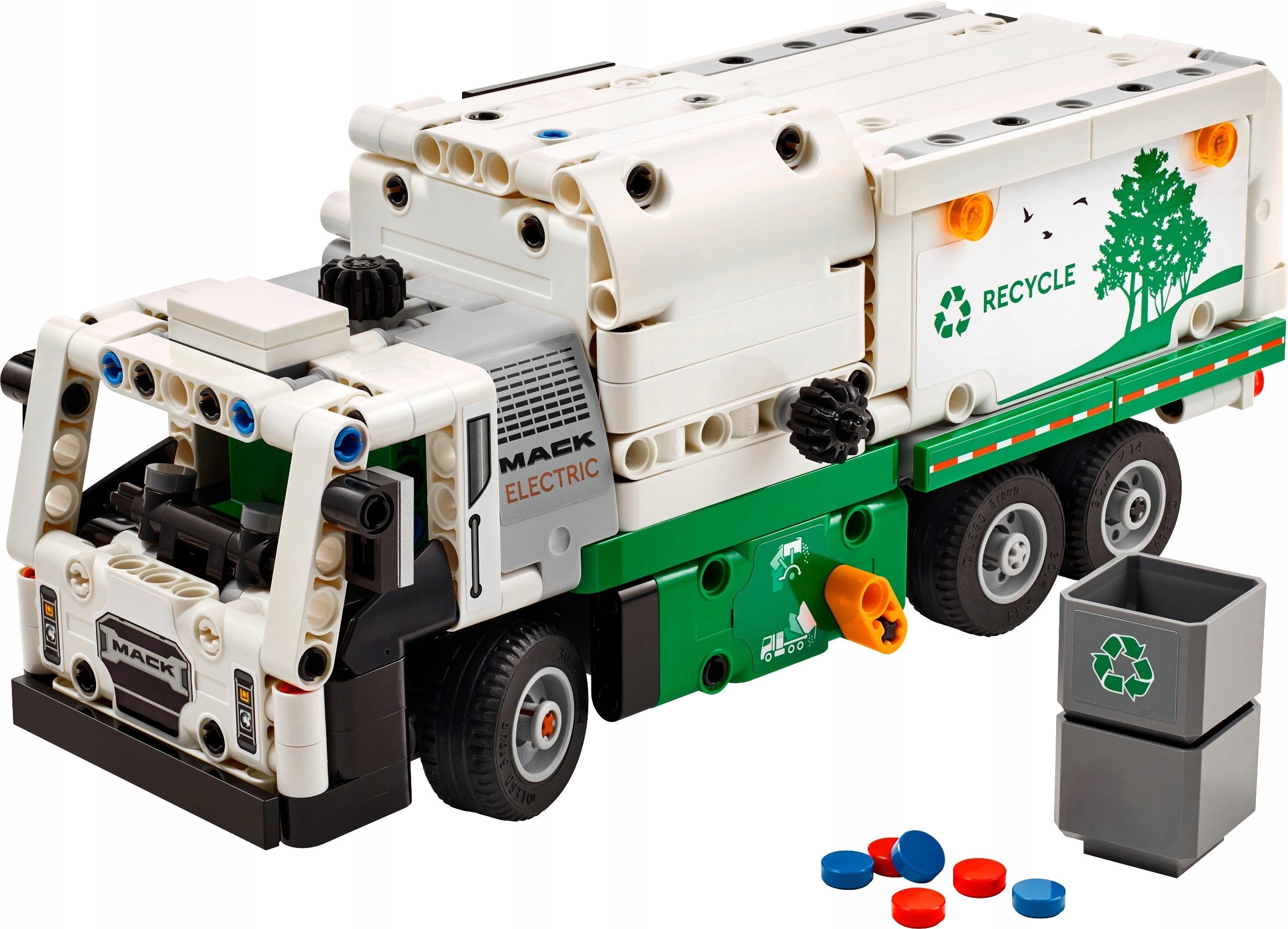 LEGO 42167 TECHNICS ELEKTRINIS Sunkvežimis MACK ŠIUČIŲ VEŽIMAS + DOVANŲ KREPŠĖ