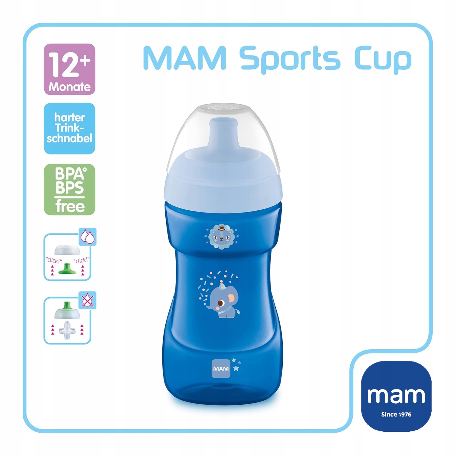 MAM Baby Sports Cup 330 ml Neišsiliejantis buteliukas 12 m+