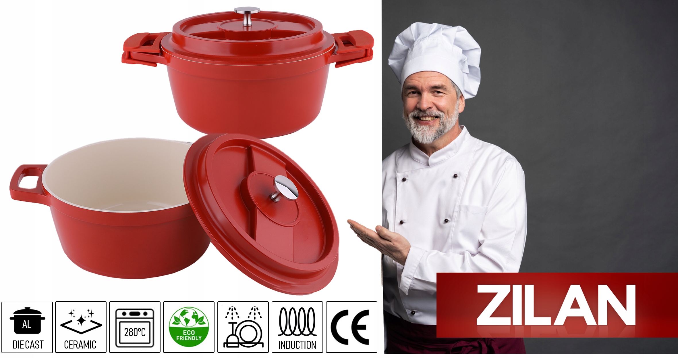 PUODINĖ OLANDIJOS ORGANĖ INDUKCINĖ OLANDŲ ORGANIS ALIUMINIS 22CM, 4L
