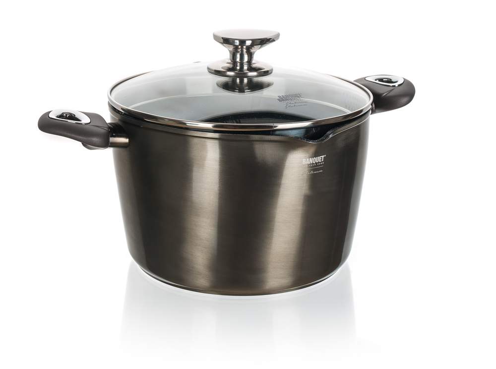 Puodas makaronams, bulvėms, vakarienei virti, METALINĖ PLATINA, 24cm, 6,2L