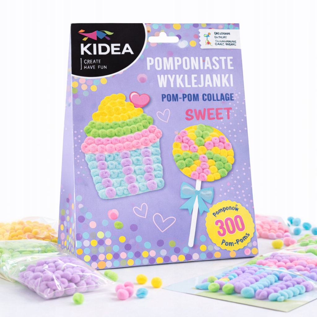 KŪRYBINIS POMPOMŲ LAZDŲ RINKINYS SWEET LOLLEY CUBBIN 300 POMPOMS