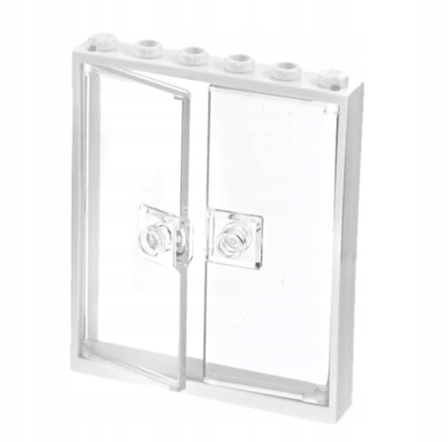 LEGO drzwi okno rama 1x6x6 biały clear