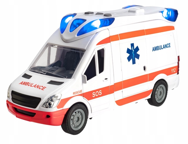 Automobilis Greitosios medicinos pagalbos automobilis Greitosios pagalbos autobusas važiuoja atidarant duris su neštuvais