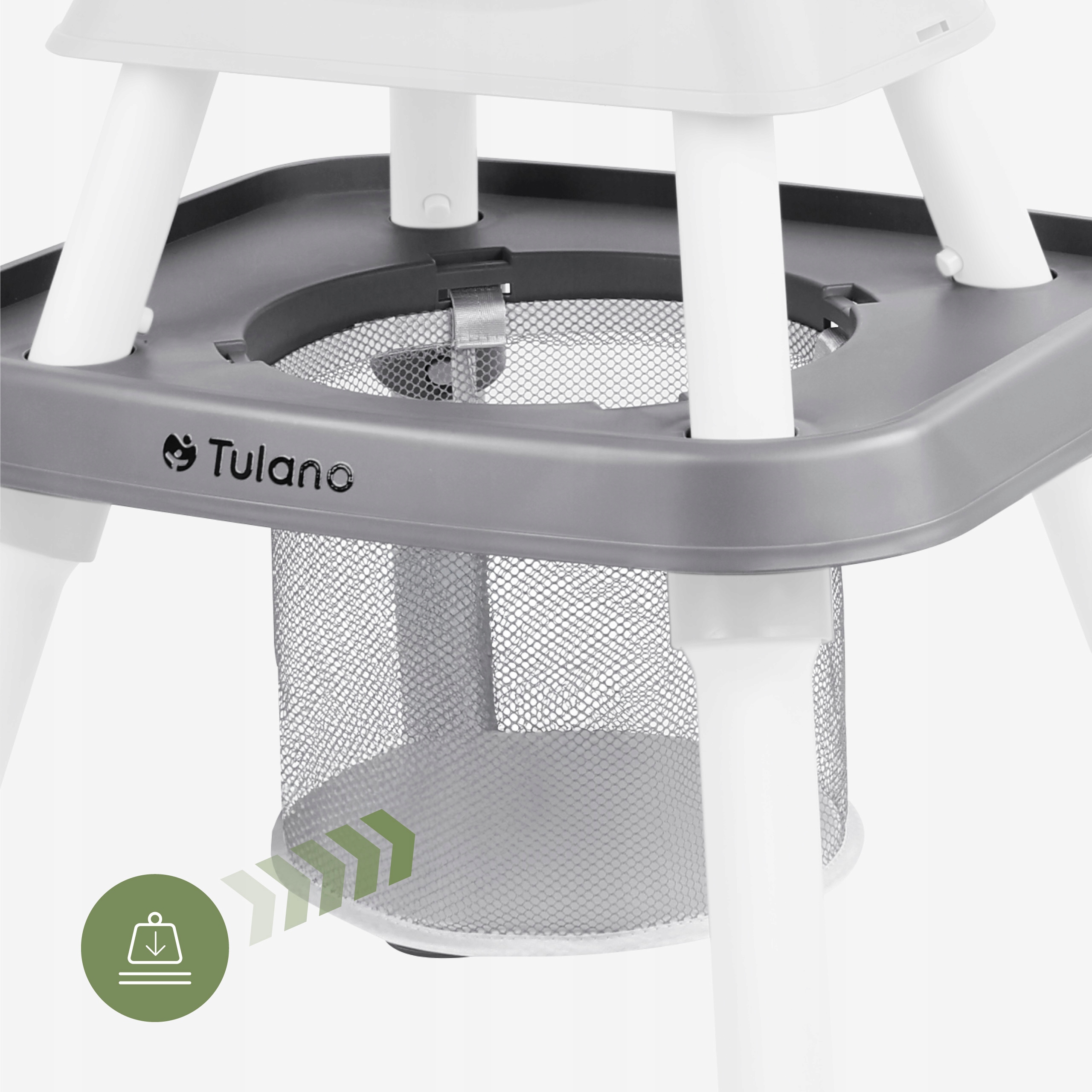 TULANO sulankstoma maitinimo kėdutė, pilka 9in1, iki 40 kg, 6 mėn-12 metų
