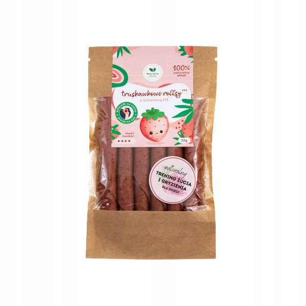 Naturalnie Zdrowi Rollsy braškės su D3 vitaminu 50 g