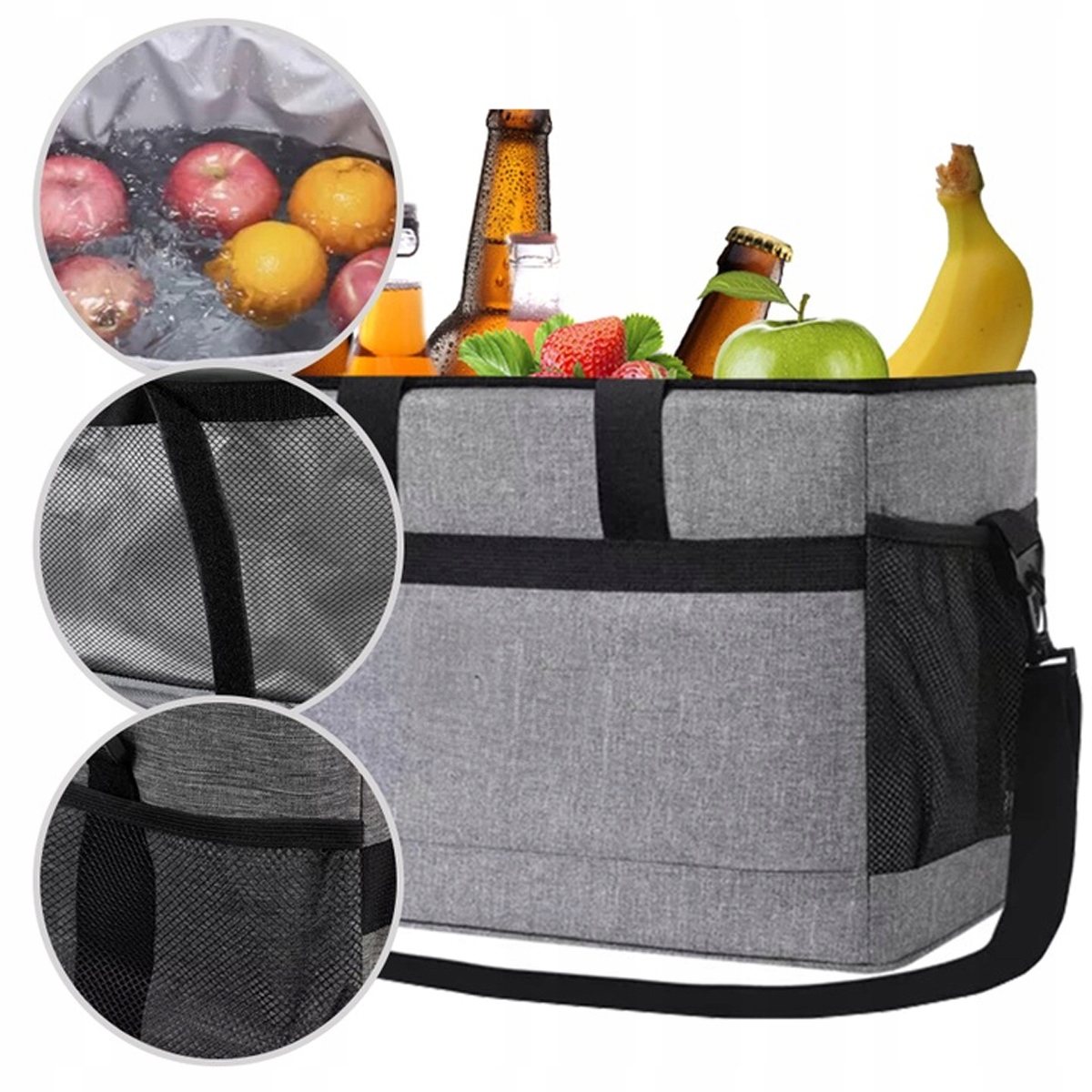 THERMAL BEACH PICNIC BAG Didelis turistinis aušintuvas 40 litrų + įdėklai