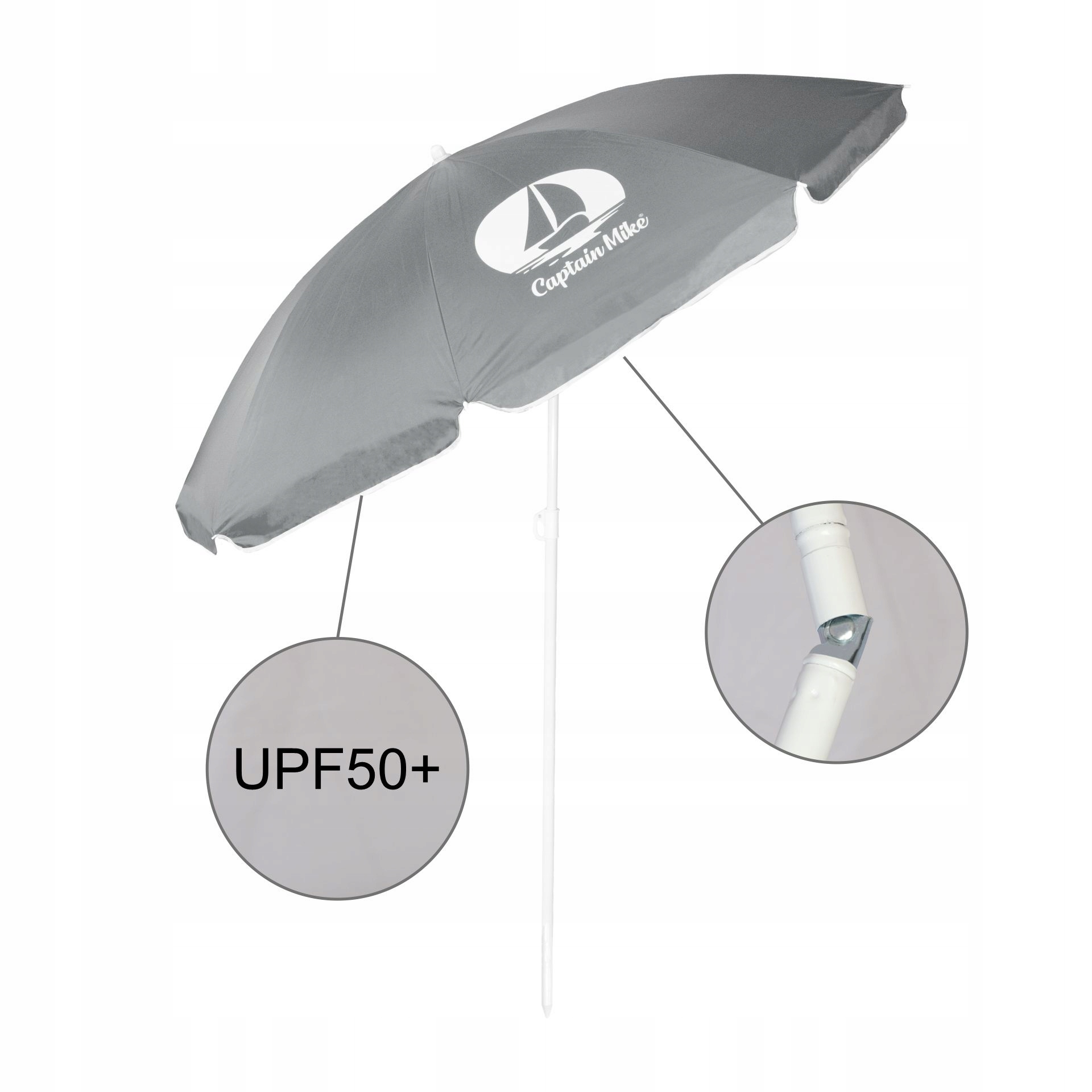 PAPLŪDŽIO skėtis su dangteliu su UV filtru UPF50+, LENGVAS, 160 cm, ATOSTOGOS