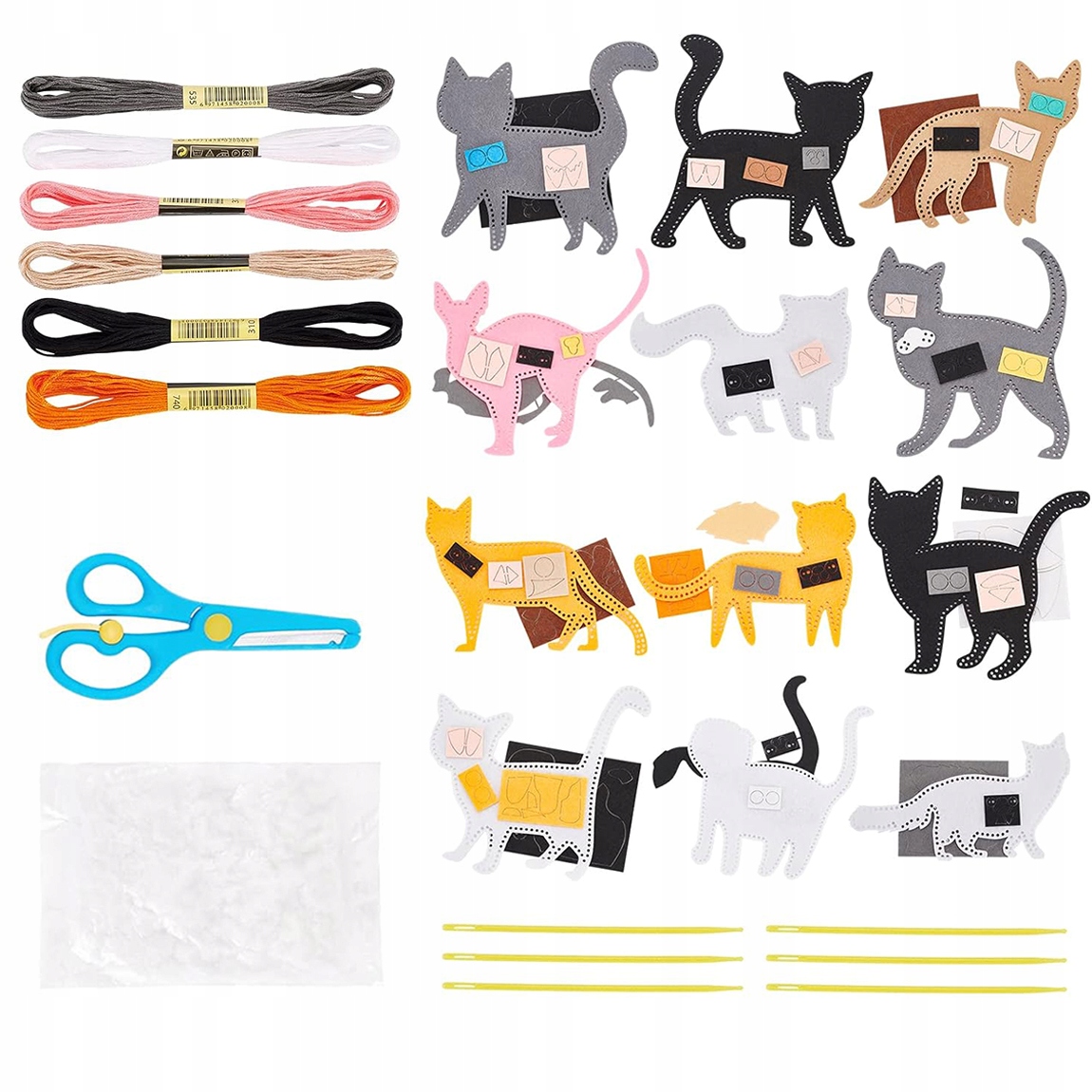 VELTINIAI GYVŪNAI KATĖS, SUSIJUSI DIY KATTEN 12 VIENŲ RINKINYS VAIKAMS