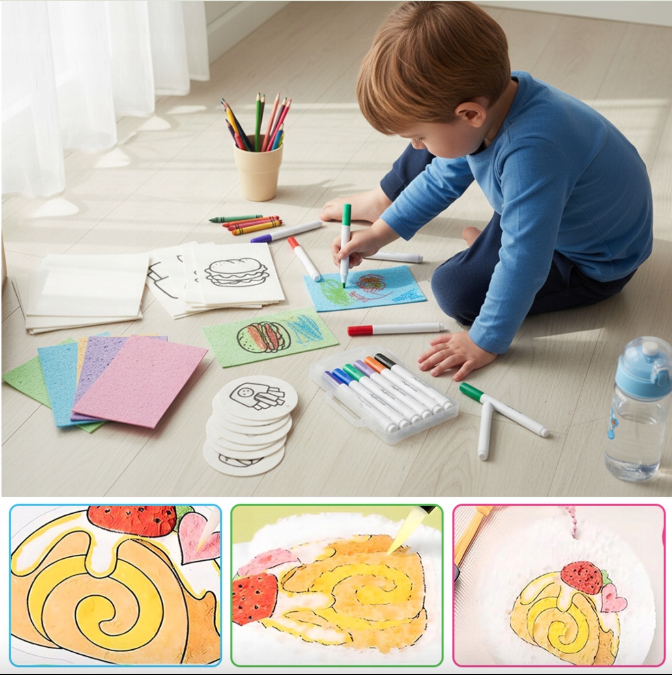 Pakko pūpuojanti 3D piešimo gumos rinkinys