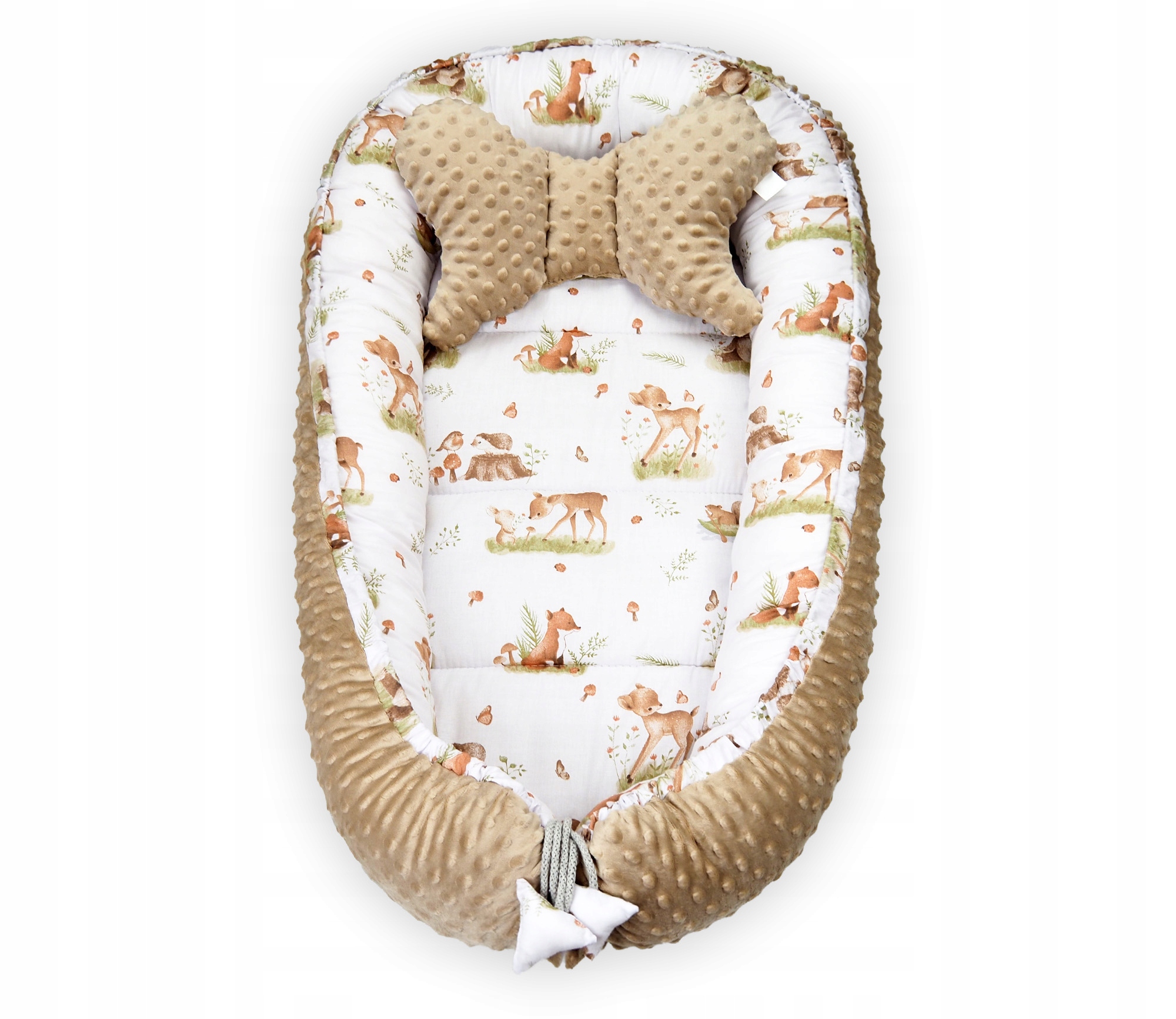 BABY COCOON NEST WRAPPLE + DRUGELIŲ PAGALVĖ - MINKY COTTON