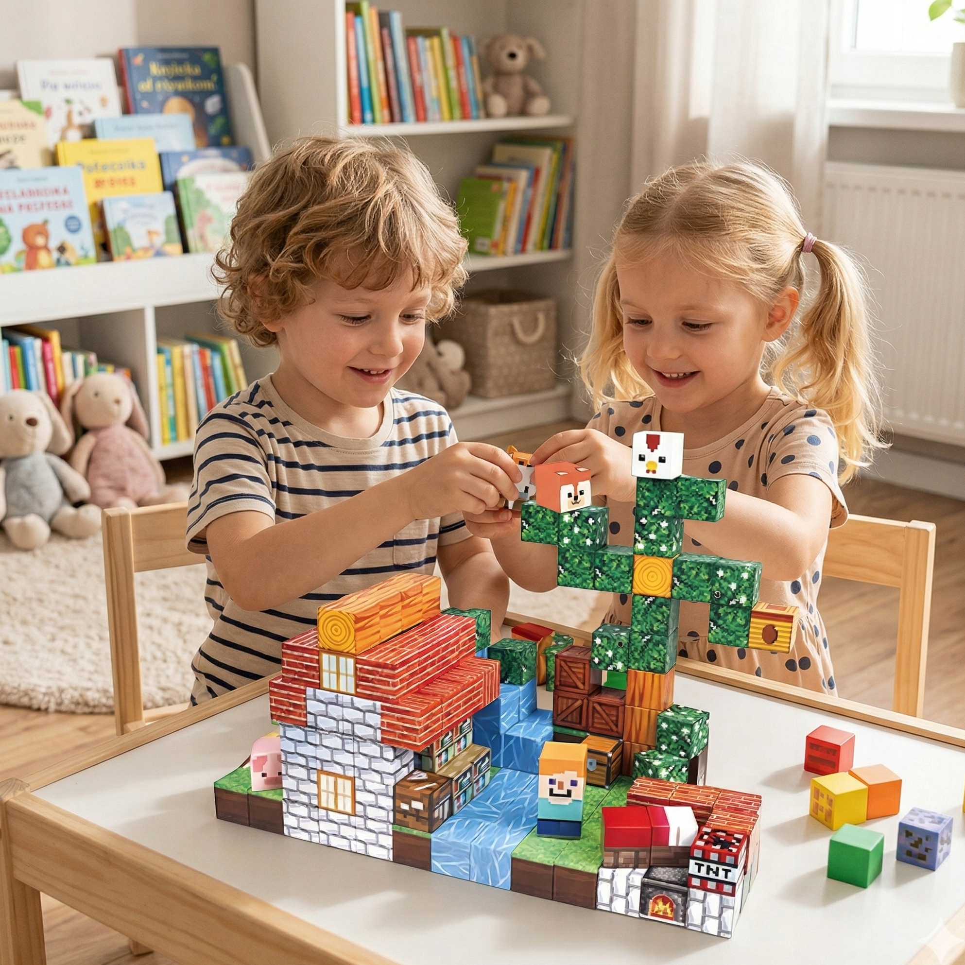 MAGNETINIAI BLOKAI 3D PIKSELIŲ KUBAI 150 EL. FIGURĖLIŲ DOVANŲ DĖŽUTĖ