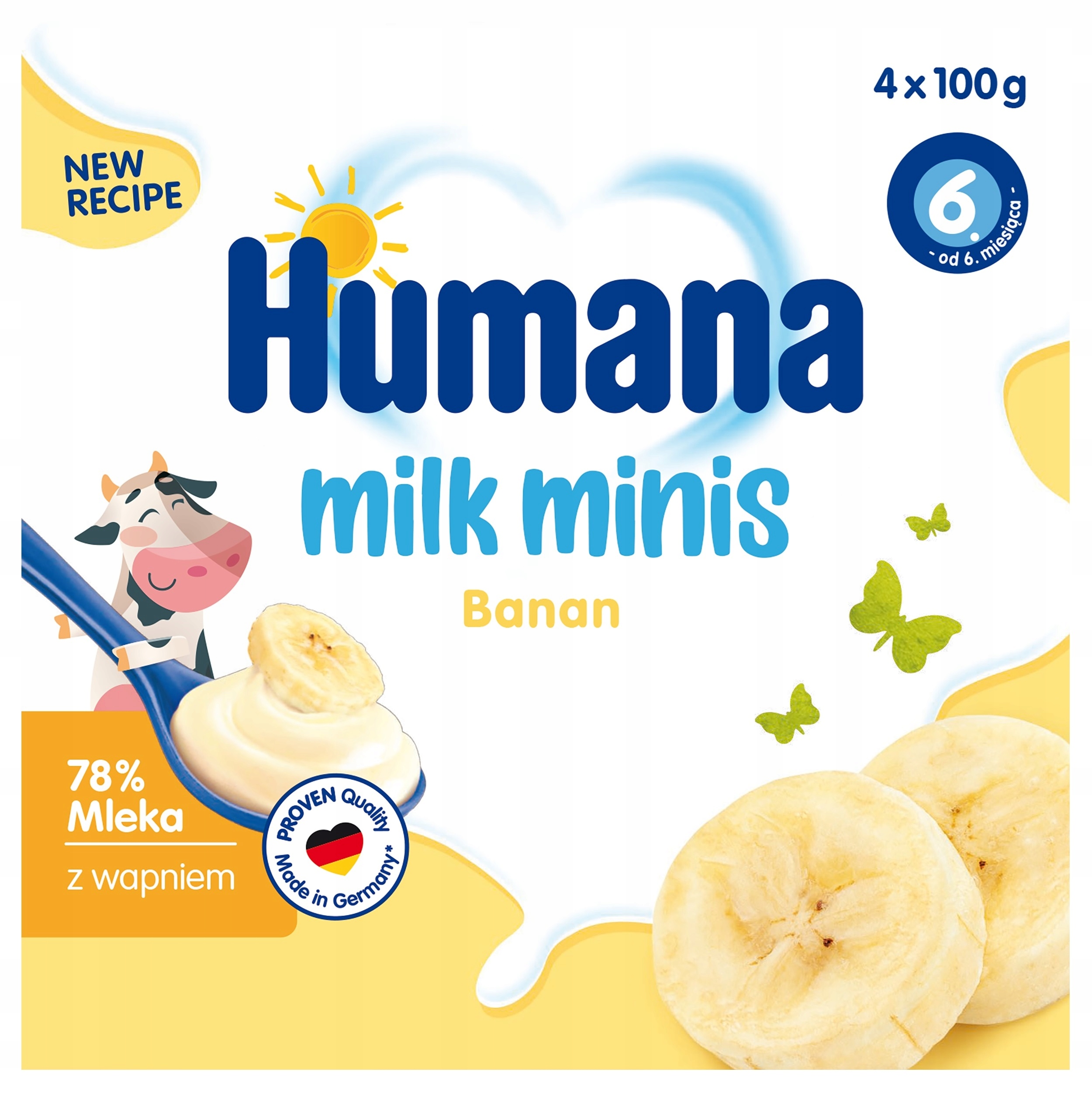 Humana jogurtinis desertas nuo 6 mėn., bananų skonio 4x100g
