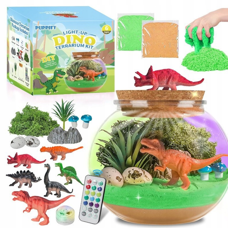 LED kreatyvinis rinkinys dinozauro naktinė lempa