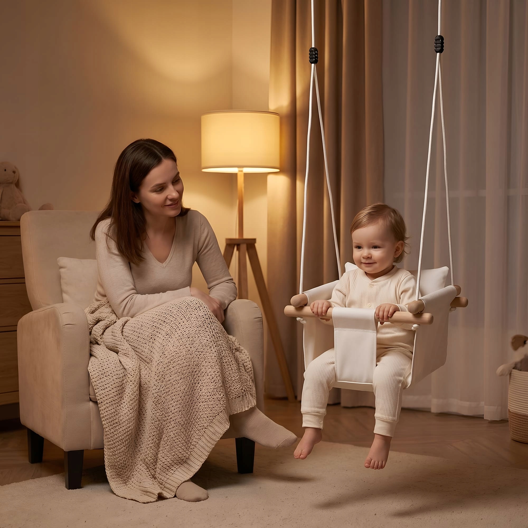 Junior Best kūdikio sūpynės - baltos
