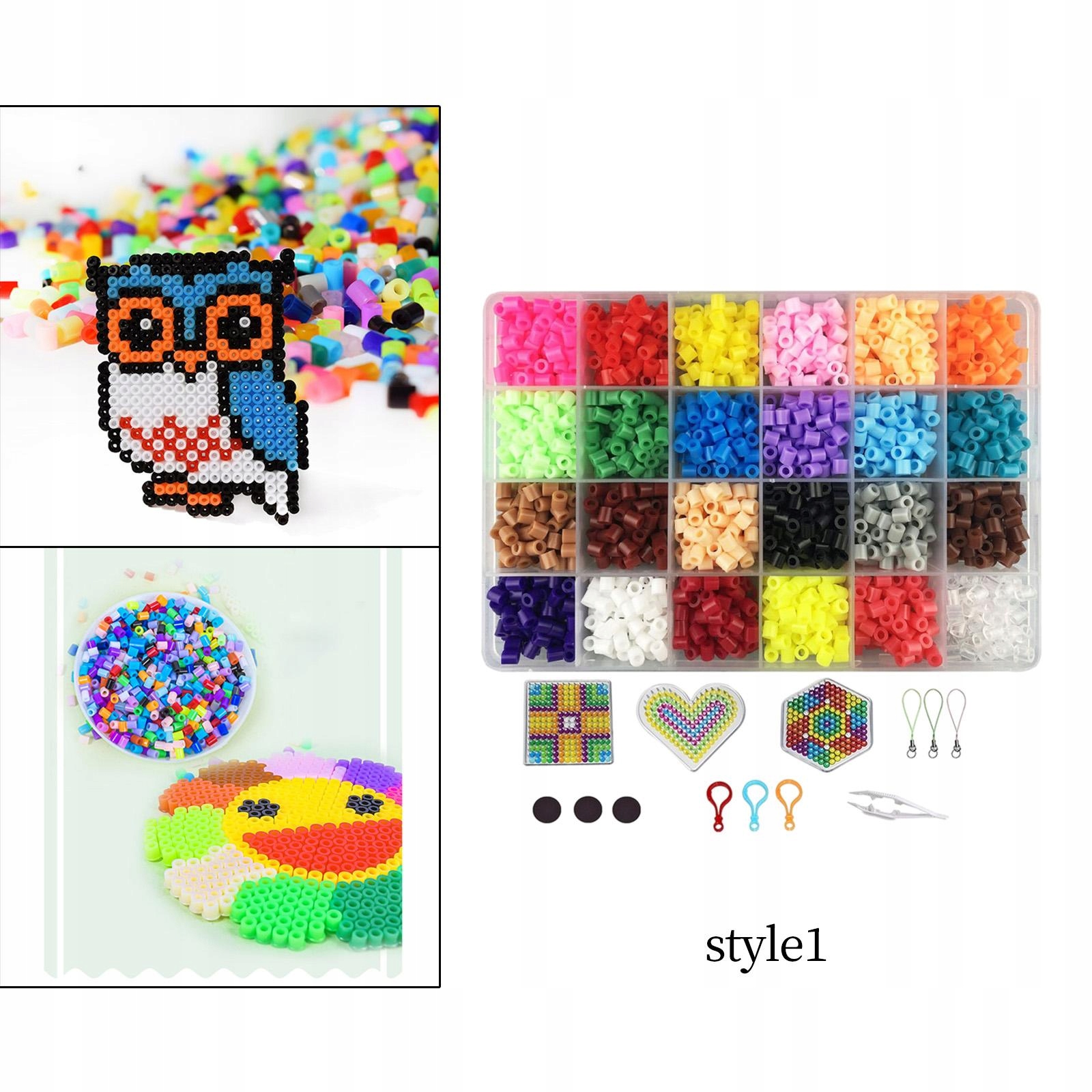 24 spalvų 5 mm spalvingų Hama Perler saugiklių karoliukų rinkinys vaikams „pasidaryk pats“, 1 stilius