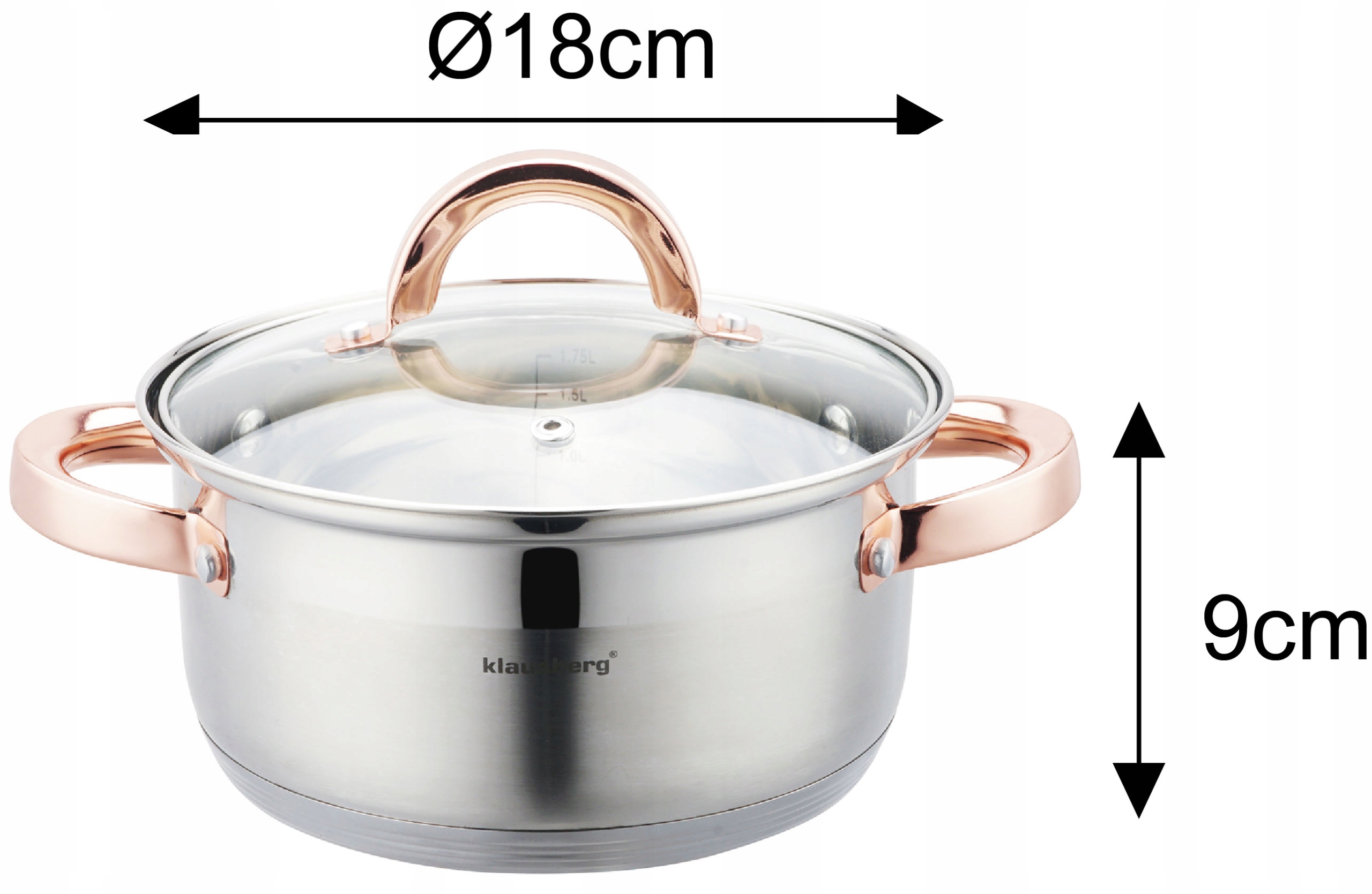 2,5L GARINIS PUODAS, indukcinis, nerūdijančio plieno puodas + 3 Įdėklai