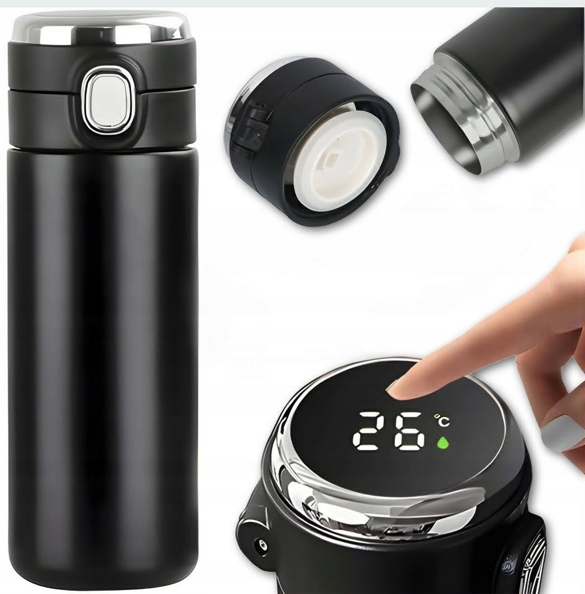 TERMINIS PUODIKALIS KAVOS TERMOS SU 420 ml TARPUS LCD EKRANU