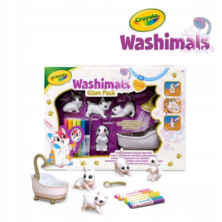 Crayola žvėreliai su markeriais ir šepetėliais Washimals