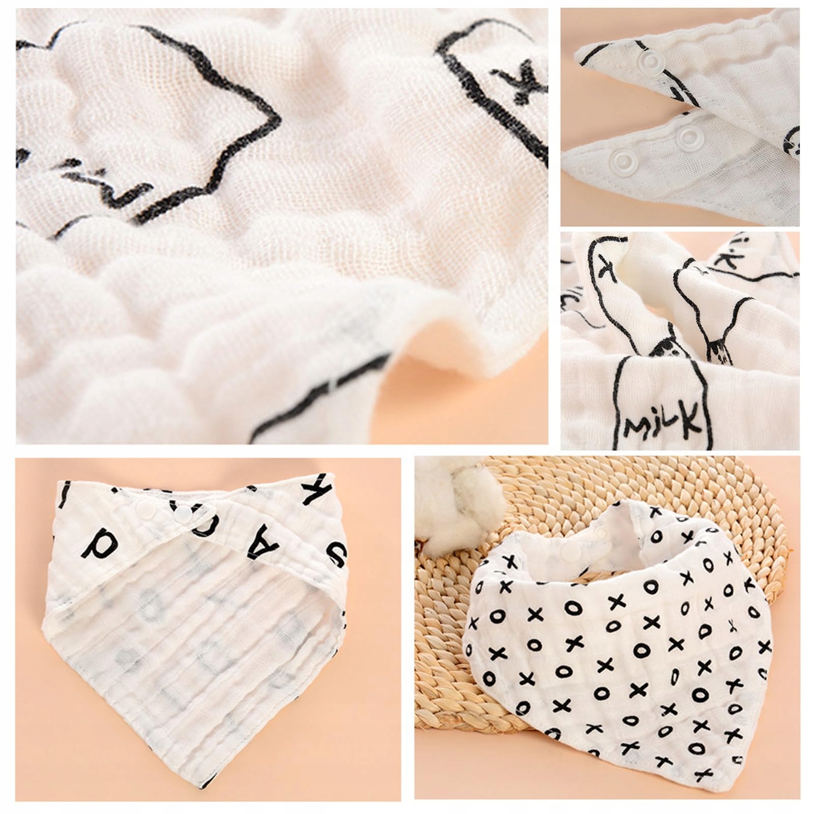 Apsliuosčiai bandana kūdikiui 10 vnt. medvilnė