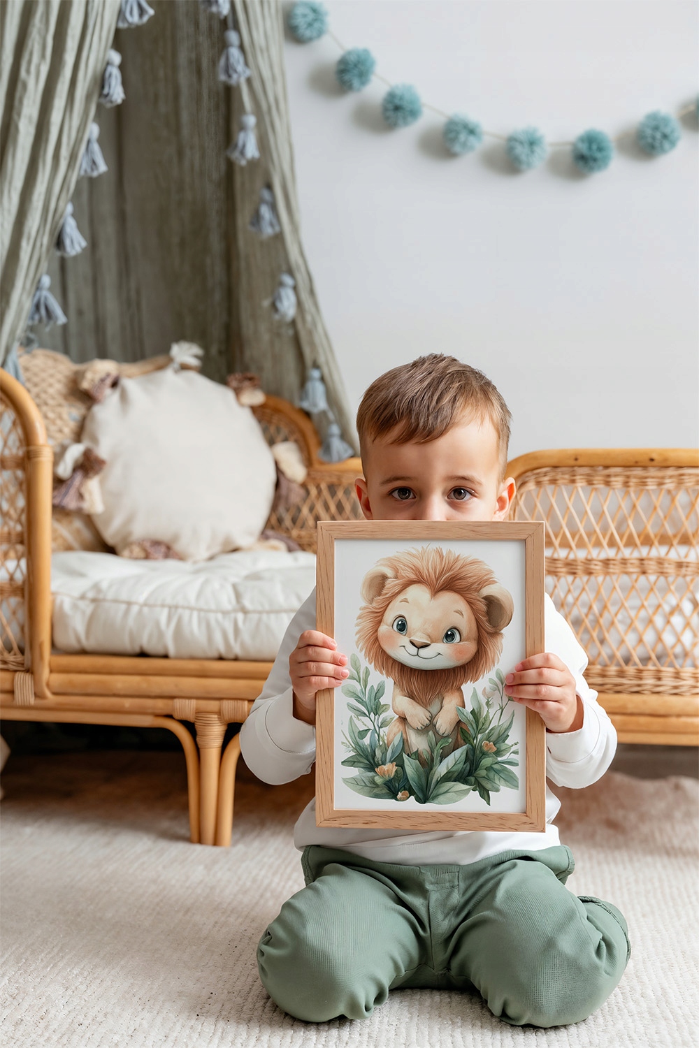 Safari vaikų kambario plakatai 30x40 cm Gyvūnai Rinkinys 3 vnt.