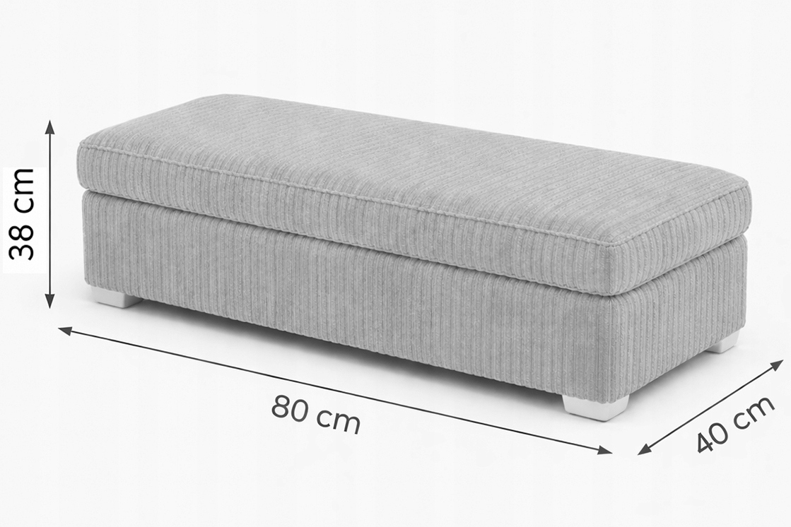 Pufas su saugykla 80x40 Minkšta atidaroma krūtinė smėlio spalvos
