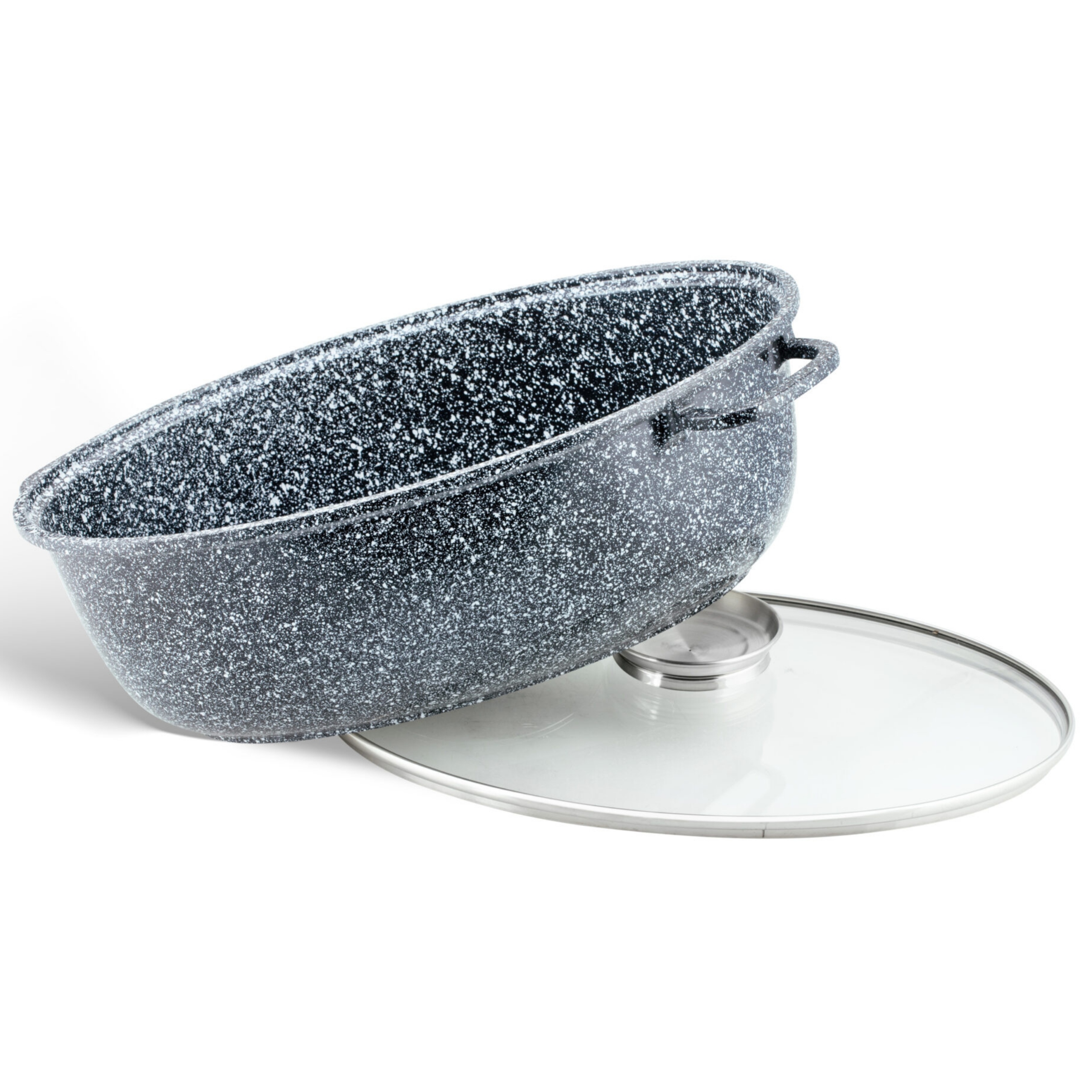 DIDELĖ skrudinimo skarda EDENBERG GOOSE NELIMPANČIUS MARMURO AROMATAS 38cm 8.0L
