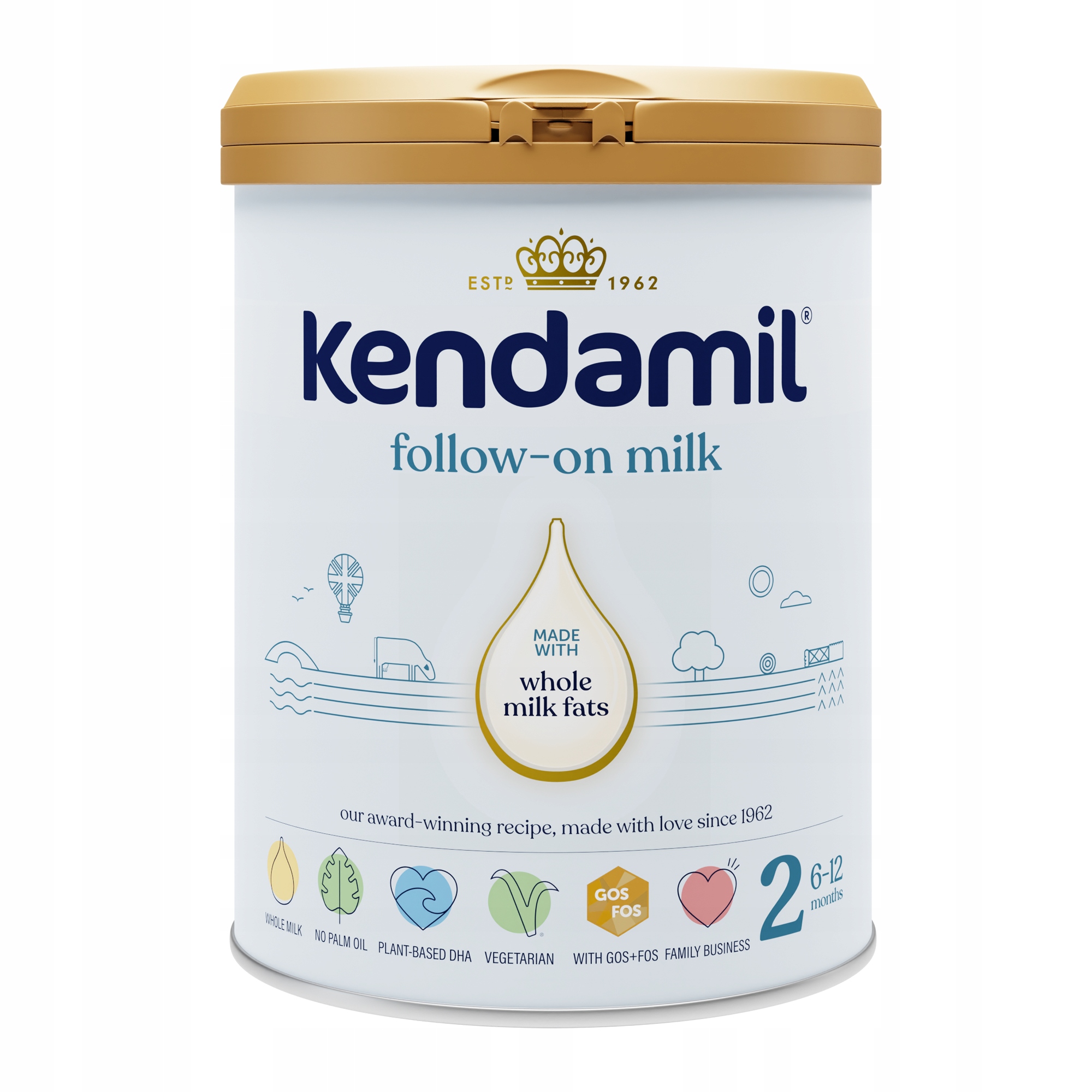 Kendamil 2 priešmaitinio pieno mišinys 800 g be žuvies aliejaus