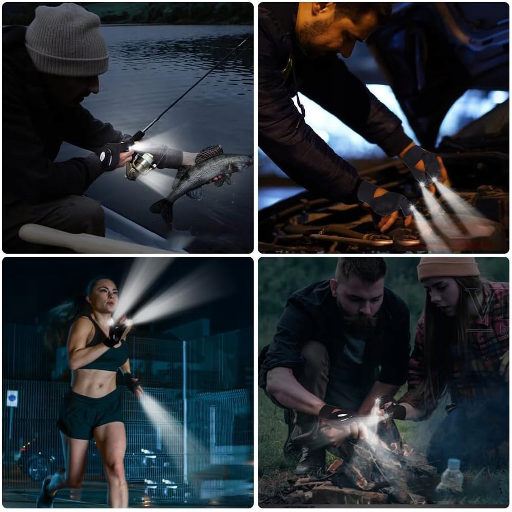 Pora LED pirštinių pirštinių, mechanikas, 2vnt, gimtadienio dovana