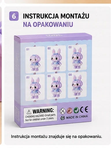 Mini Blocks Lavender Bunny 208 vnt. Mikroblokai 8+