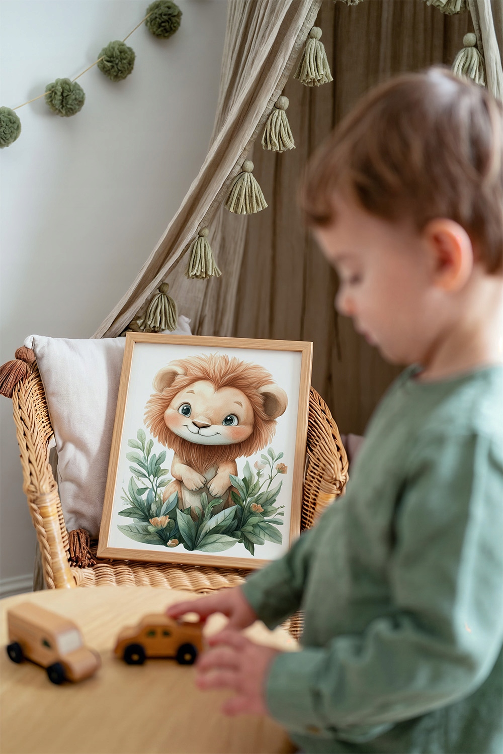 Safari vaikų kambario plakatai 30x40 cm Gyvūnai Rinkinys 3 vnt.