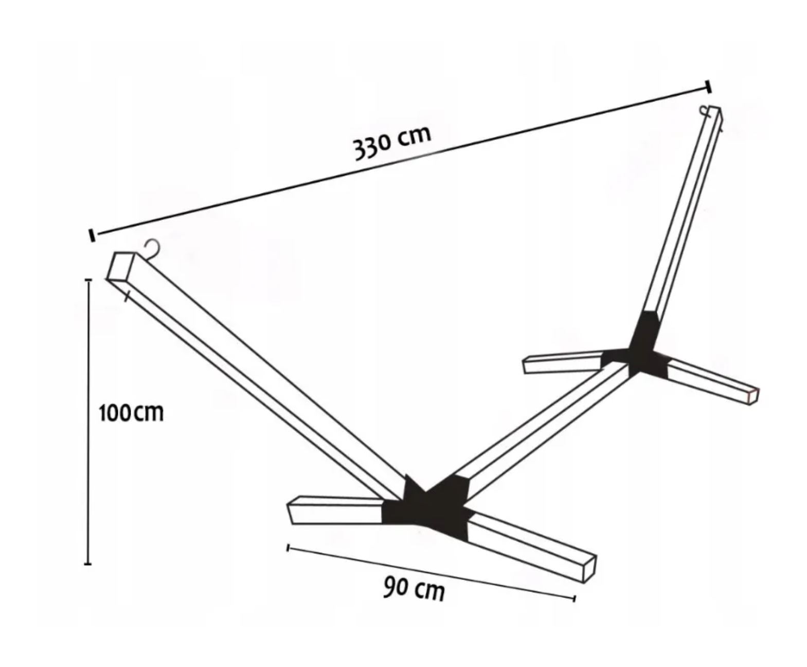 SET FRAME + HAMMOCK 2 OS BOHO GREY nešiojamas komplektas COMFORT ZONE 200 KG