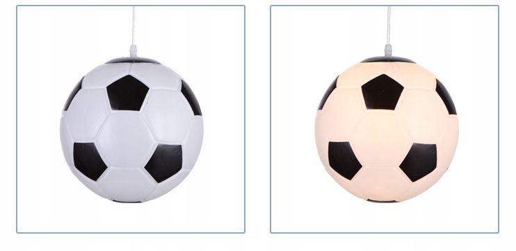 Krislamp pakabinama lempa su futbolo kamuolio dizainu