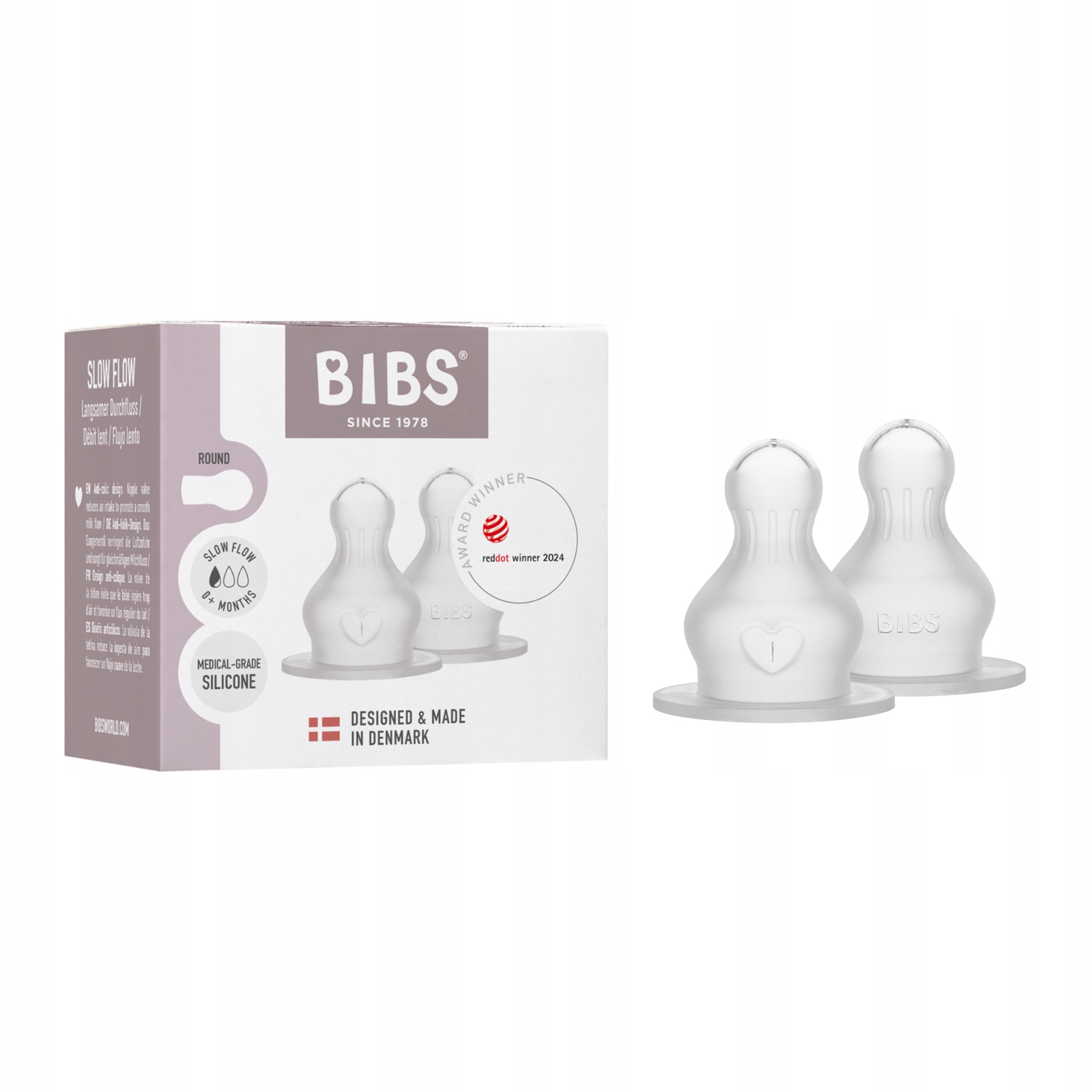 BIBS čiulptukai iš buteliuko, 2 vnt., nuo dieglių, SILIKONINIS, laisvas tekėjimas