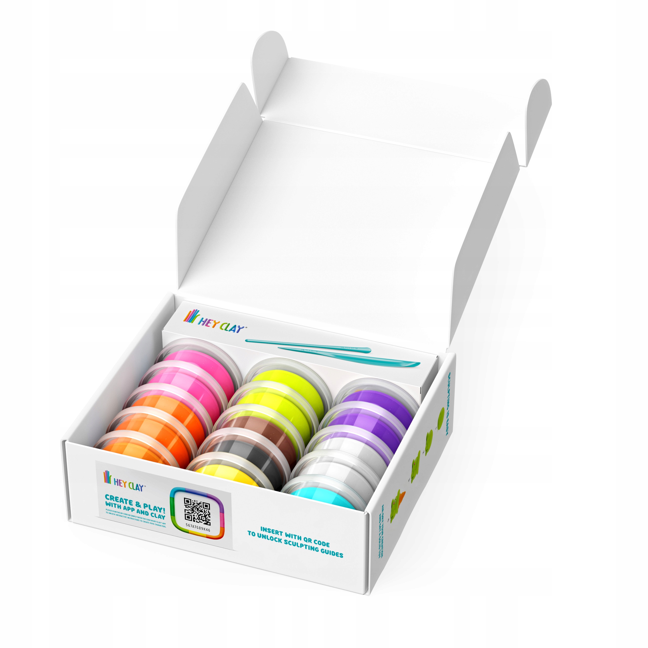 TM Toys HEY CLAY ledų plastilino rinkinys 15 tubų