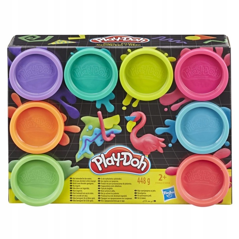 PLAY-DOH HASBRO CASTRY CAY 8 SPALVŲ NEONINĖS SPALVOS KONDINĖS DOVANA