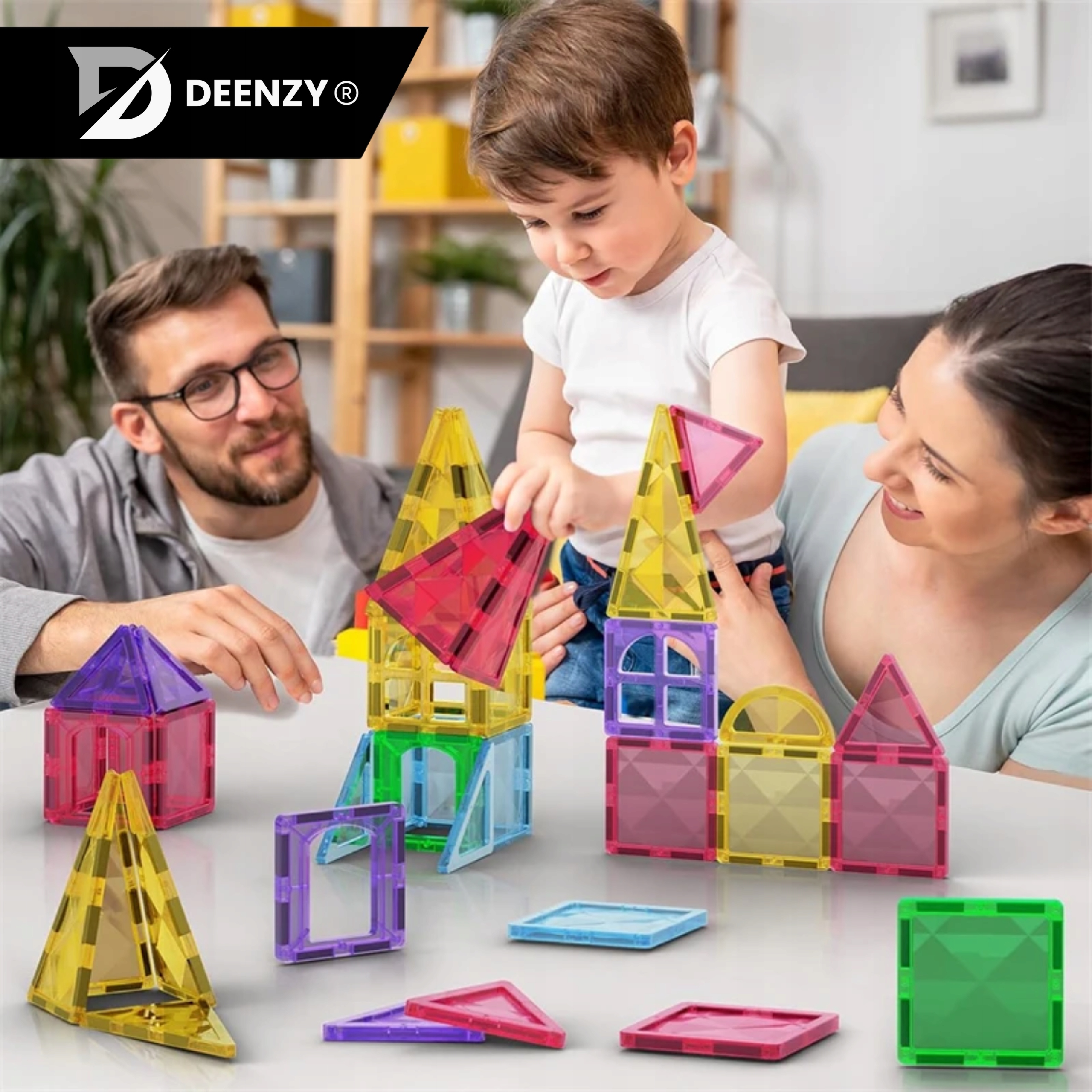 Deenzy magnetiniai XXL kaladėliai 109 el. su krepšiu