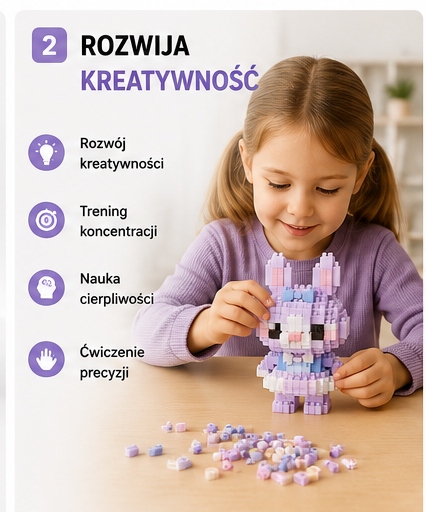 Mini Blocks Lavender Bunny 208 vnt. Mikroblokai 8+