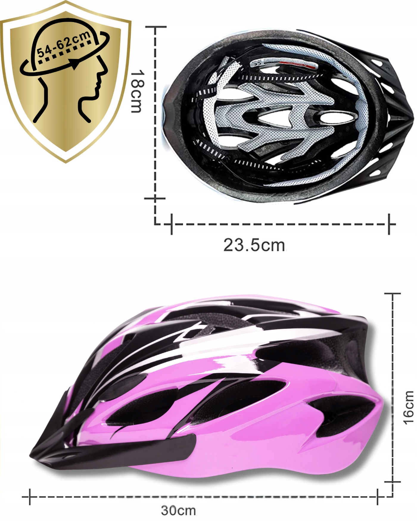 Ercole kask rowerowy damski MTB regulowany różowy