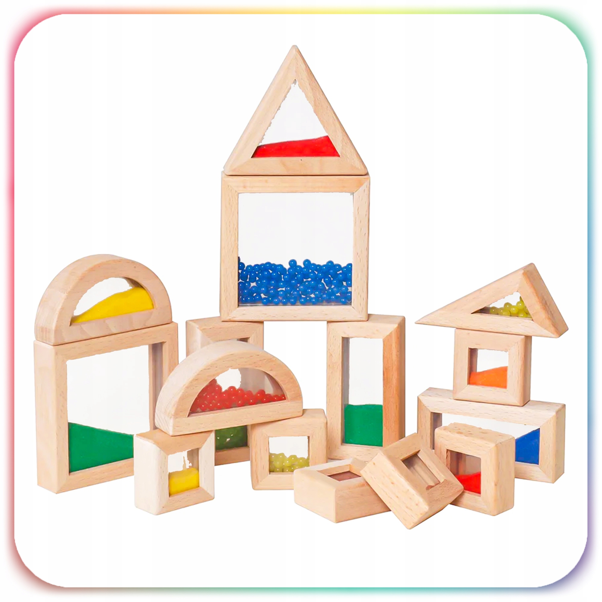 Mediniai sensoriniai klotai Montessori, 15 elementų
